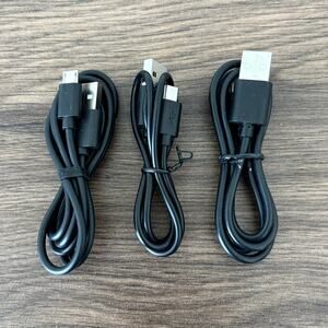 Micro USB Cables - Black - Short - 2FT Each - Pack of 3 Cables